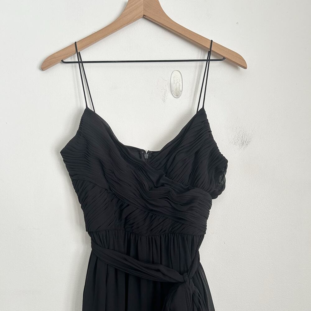 Mac Duggal Sleeveless Ruched Tie Wide Leg Jumpsuit Black Size S - Picture 2 of 7